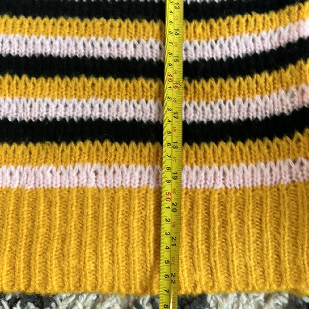 Lovers + Friends black gold pink stripe crew neck open knit sweater - Picture 15 of 16